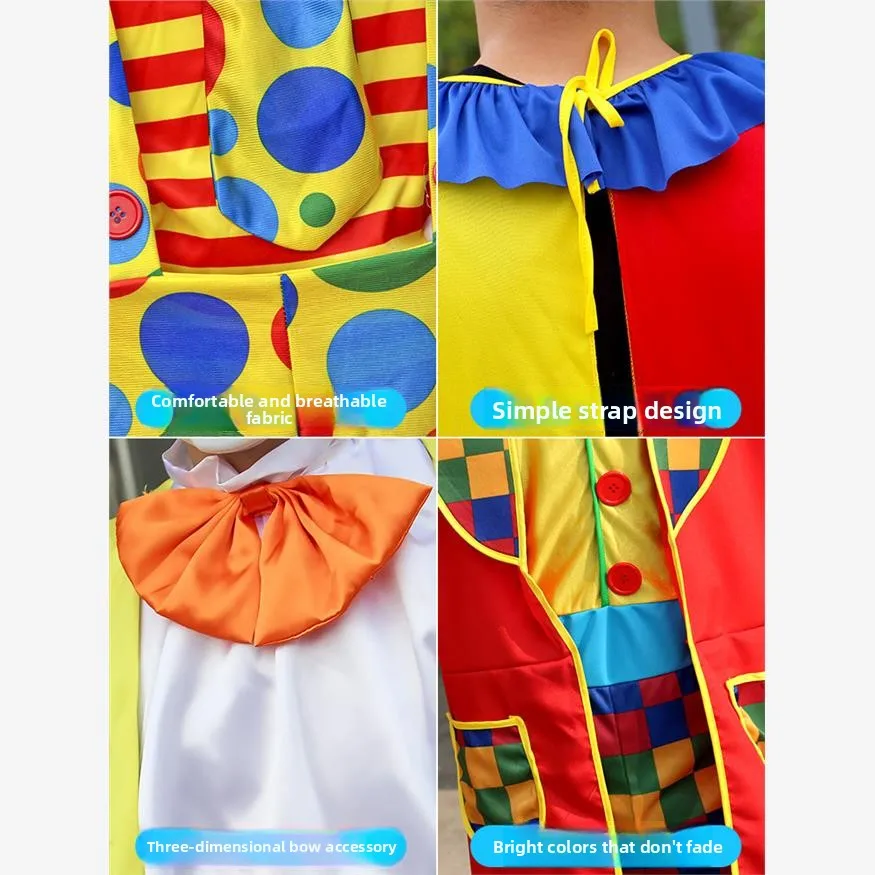 زي مهرج للبالغين لحفلات الهالوين، مجموعة أزياء للعروض المسرحية وحفلات الرقص، ملابس للرجال والنساء، زي مسرحي عرقي