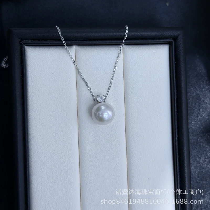 Pendant Natural Necklace Sterling Silver Single Collarbone Chain White Pearl