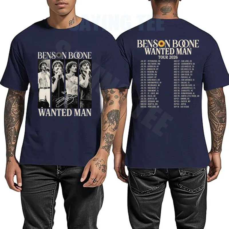 Vintage Musik-Fan-Grafik-T-Shirt - Retro Wanted Man Konzerttour Unisex-Shirt, Ivory Pepper Kurzarm Indie Pop Streetwear T-Shirts – Detail 10