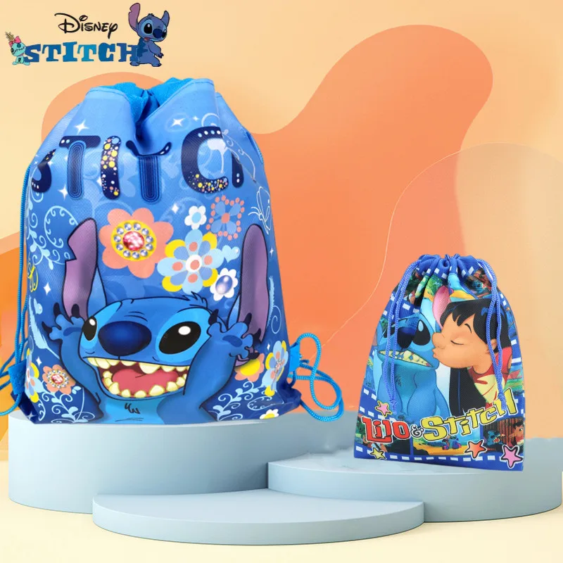 Disney Anime Figure Lilo&Stitch Drawstring Bag Stitch Party Decorations Gift Bag Kid Birthday Party Baby Shower Supplies Gifts