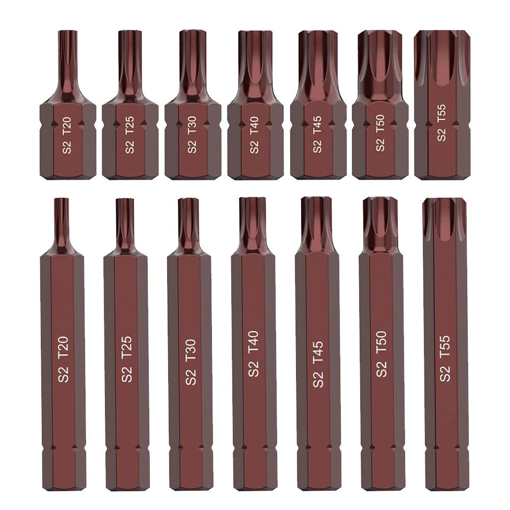 7pcs Hex Screwdriver Bit Set Batch Head Tamper Proof Security Drill Bits Flat Head Hex Screw Driver Hand Tools T20-T25
