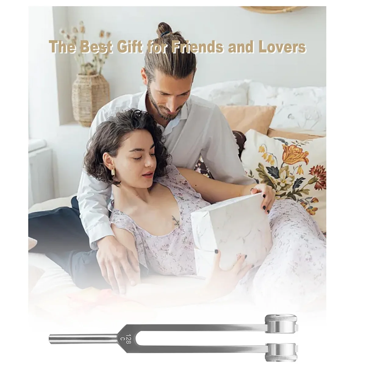 ABKO-Aluminum Alloy Tuning Fork Set, 128Hz 256Hz 512Hz 1024Hz Tuning Forks for Sound Yoga Meditation Relaxation