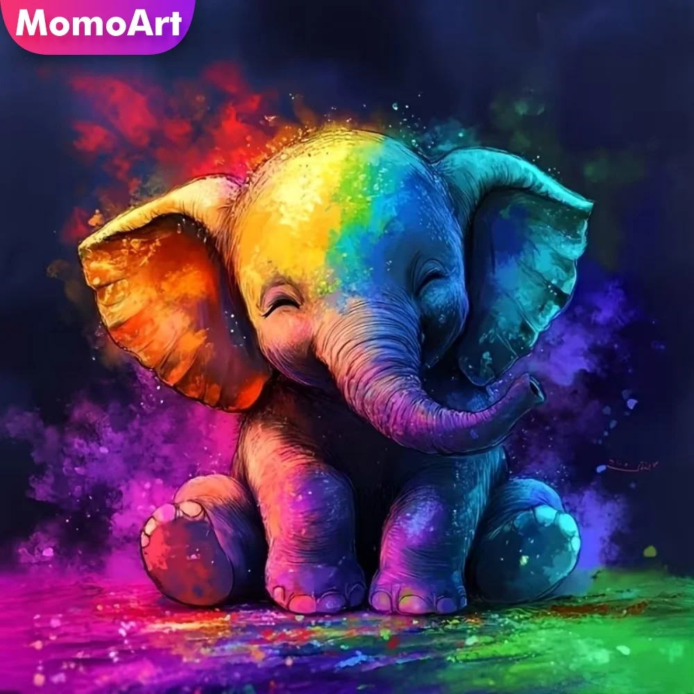 

Momoart DIY Diamond Painting Elephant Animal Cartoon Suitable for Beginners Diamond Mosaic Cross Stitch Kits Home Decor