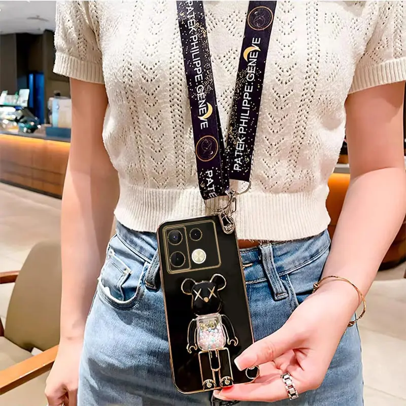 Casing Handphone Note 40 Pro Plus Plating Lanyard Untuk Infinix Note 40 40Pro 40ProPlus Hot 40 50i 50 40Pro Cover