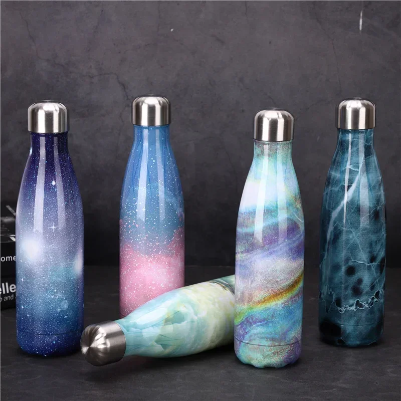500ml Double Wall Stainles Steel Water Bottle Thermos Keep Hot and Cold Insulated Vacuum Flask for Sport