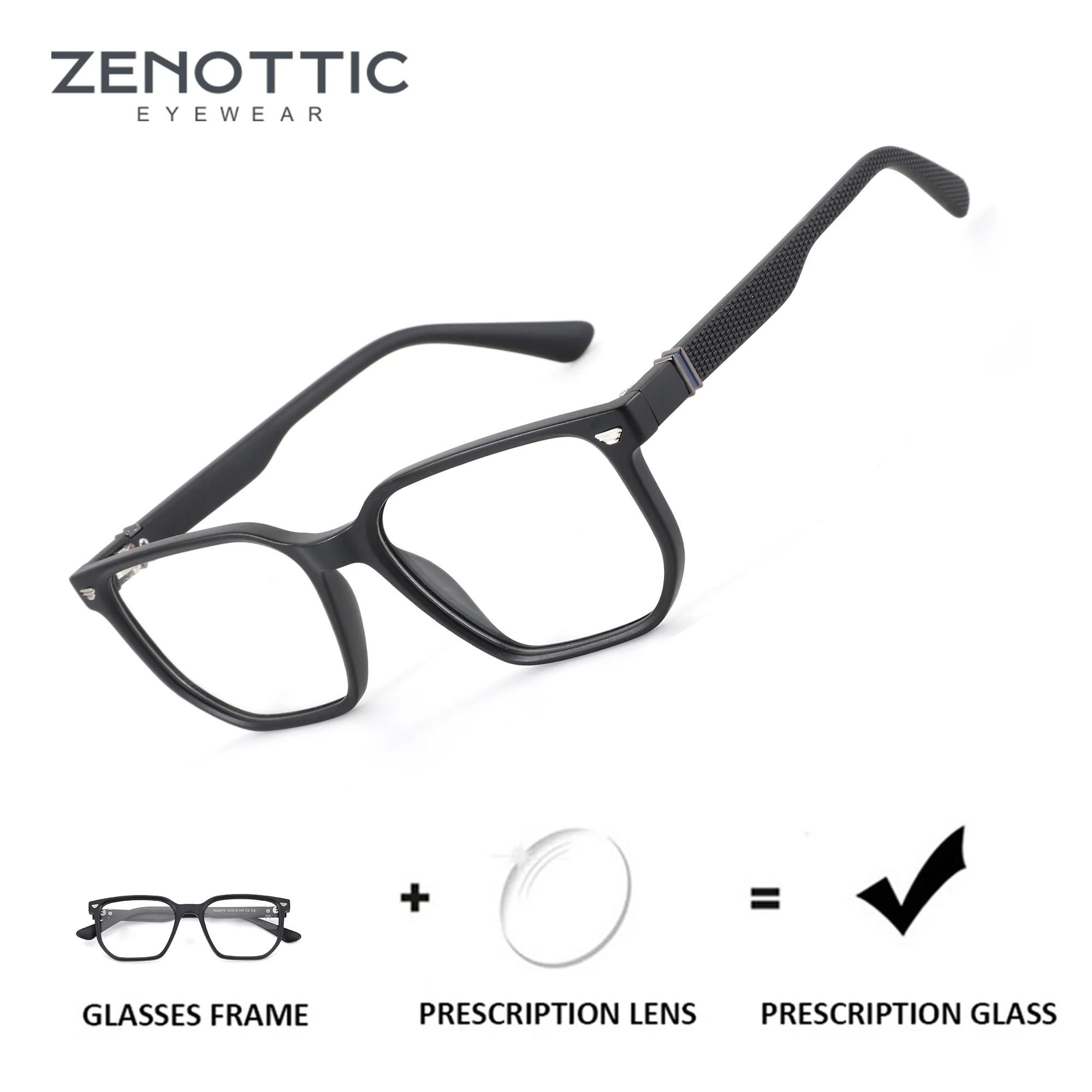 

ZENOTTIC (XS Size) Stylish Square Prescription Glasses Myopia/Photochromic Optical Eyewear Progressive Multifocal Lenses