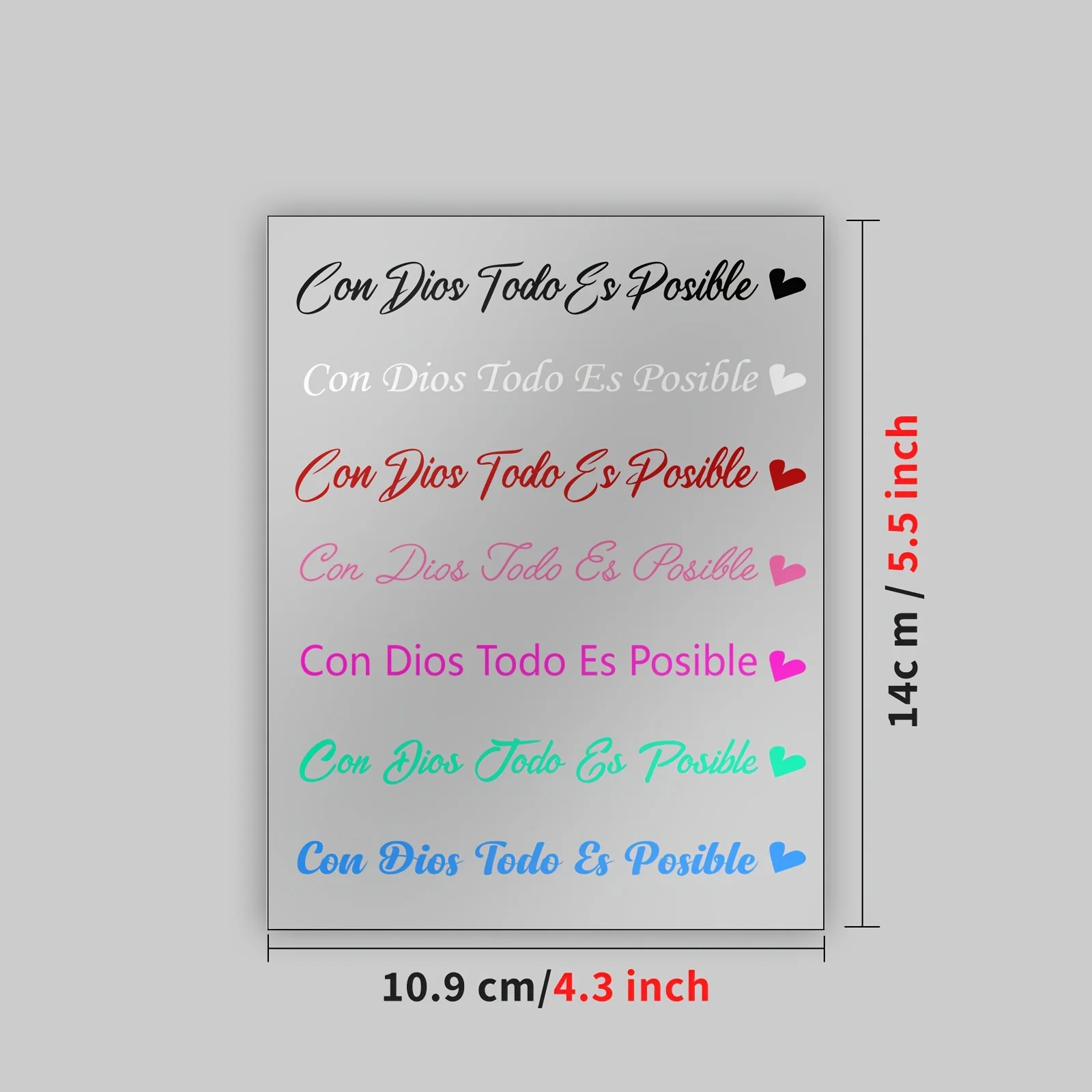 Spanish Quote Heart Sticker Wife Gift Waterproof Vinyl Decal Car Window Interior Decoration Positive Text