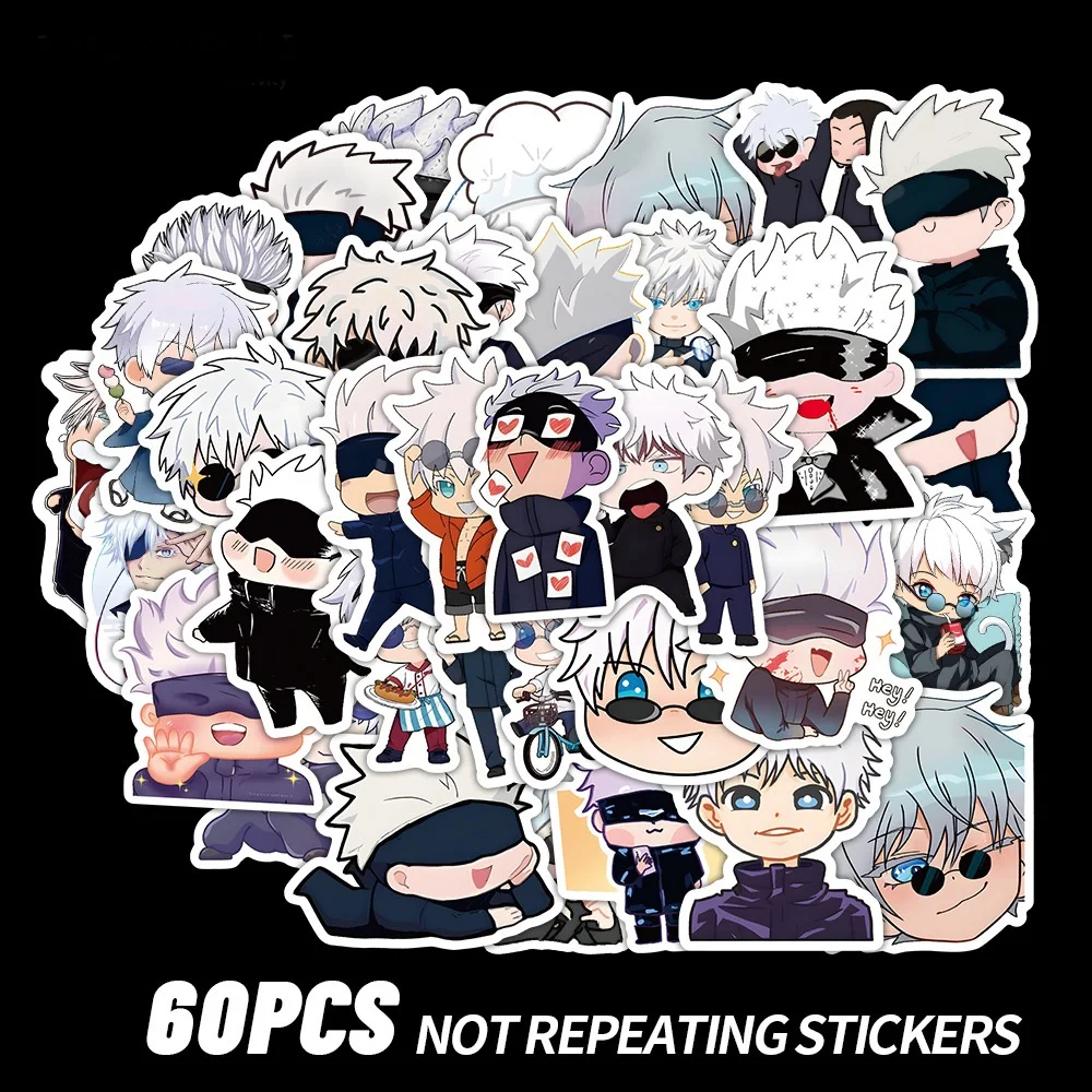 60 PZ Kawaii Cartoon Anime Jujutsu Kaisen Adesivi Itadori Yuji Cartoon Decal Laptop Skateboard Notebook Auto Bici Kid GIOCATTOLO