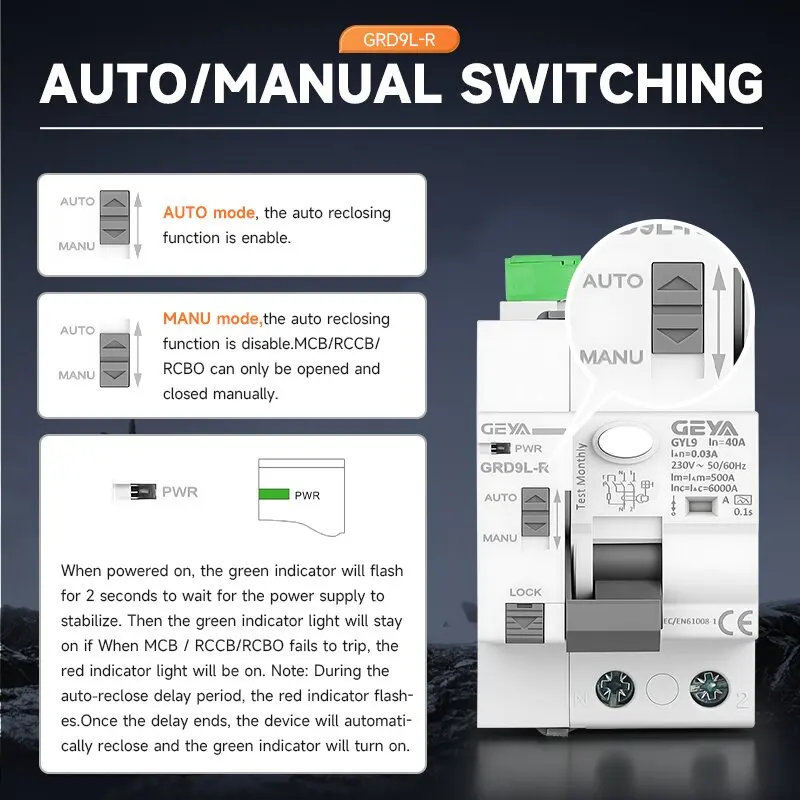 36259-d92998.jpg Interruptor Diferencial GEYA GRD9L Tipo A 2P 40A 30mA con Rearme Automático