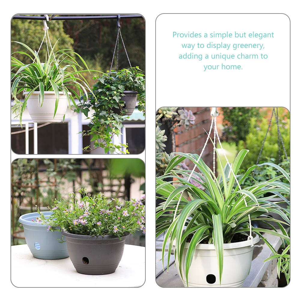 

3pcs Hanging Flower Pot Baskets Durable Wall Mount Chlorophytum Planter Balcony Garden Indoor Outdoor Display