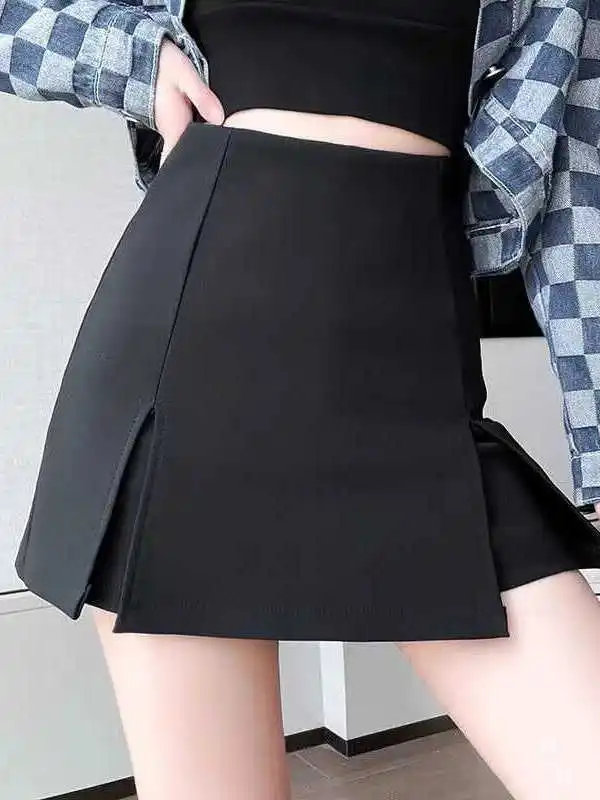 

High Waist A-Line Skirt for plus Size Women Summer New Style Korean Style Casual Wear Polyester Fiber Thinming Design