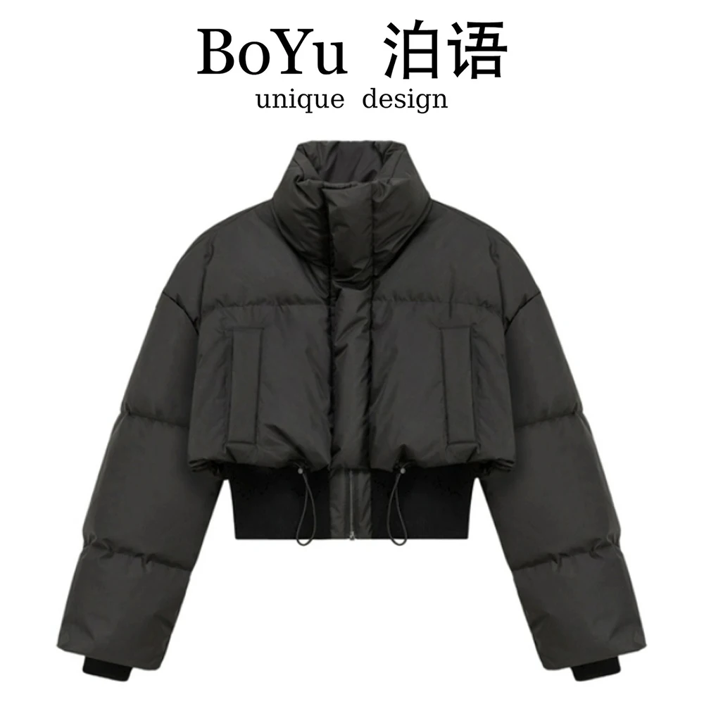 

Women Black Gothic Parka Jacket Overcoat Warm Coat Oversize Korean 90s Vintage Harajuku Long Sleeve Padded Jacket Clothes Winter