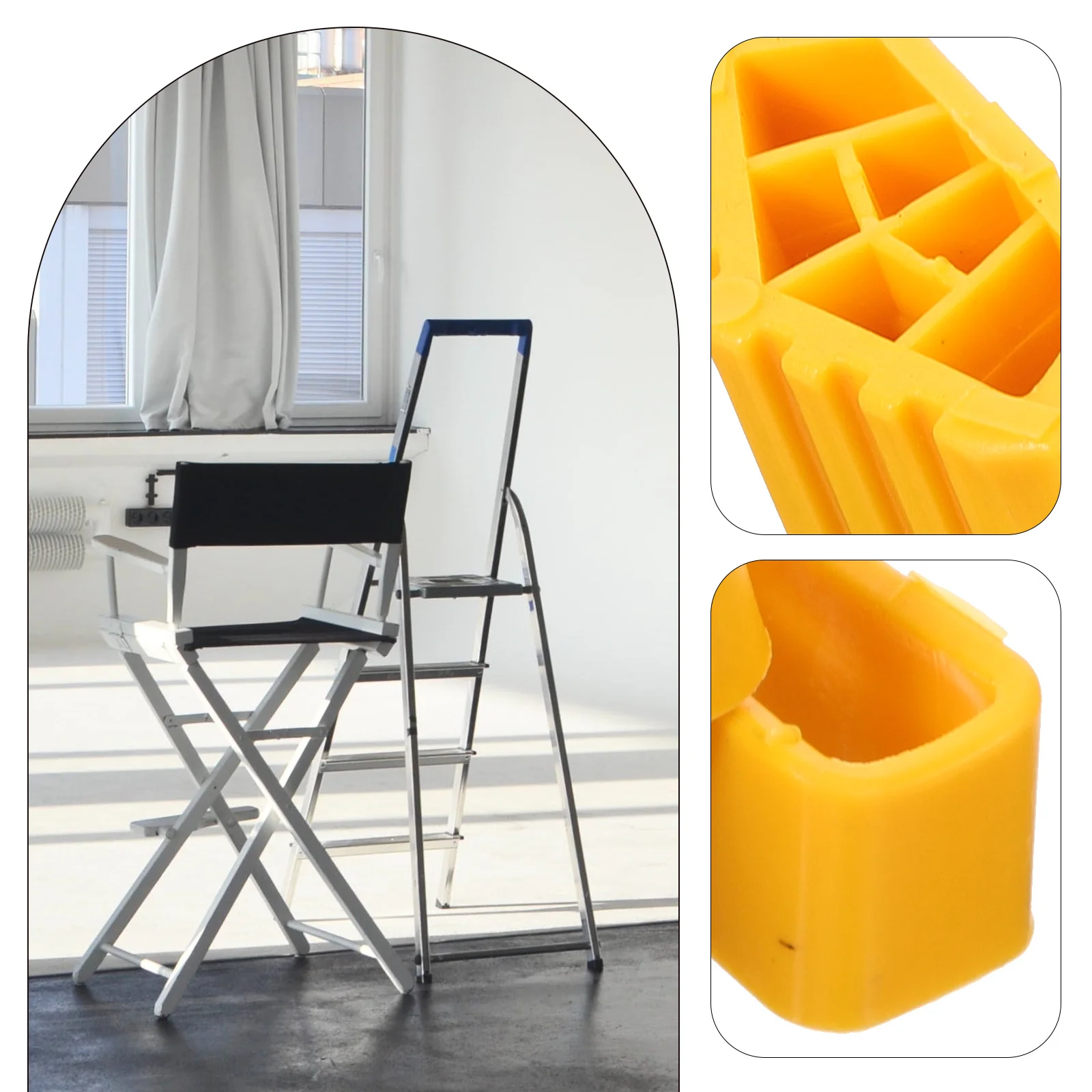 

2Pcs Anti-Skid Ladder Feet Covers Plastic Replacement Foot Mats Durable Non-Slip Ladder Leg Pads Floor Protector
