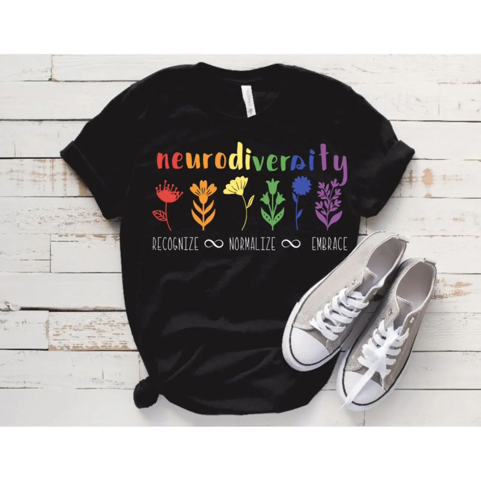 Neurodiversity T Shirt Autism Acceptance vintage Washed streetwear homme graphic Top For Everyday Wear Casual Comfortable