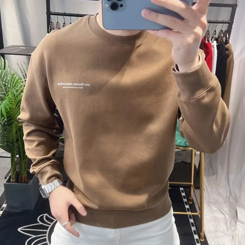 

New In Solid Harajuku Fashion Sweatshirts for Men Cotton Aesthetic Welcome Deal No Brand S Autumn Man Pullover Clothing Deals