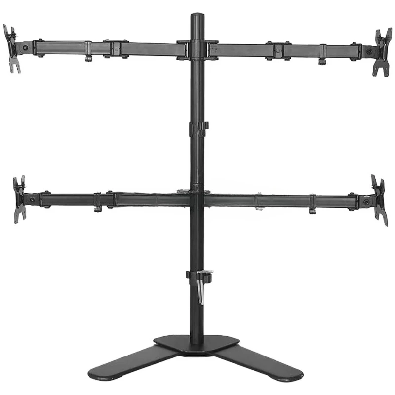 

Adjustable desktop screen computer with laptop mounted, 360 degree rotation with four monitor stand
