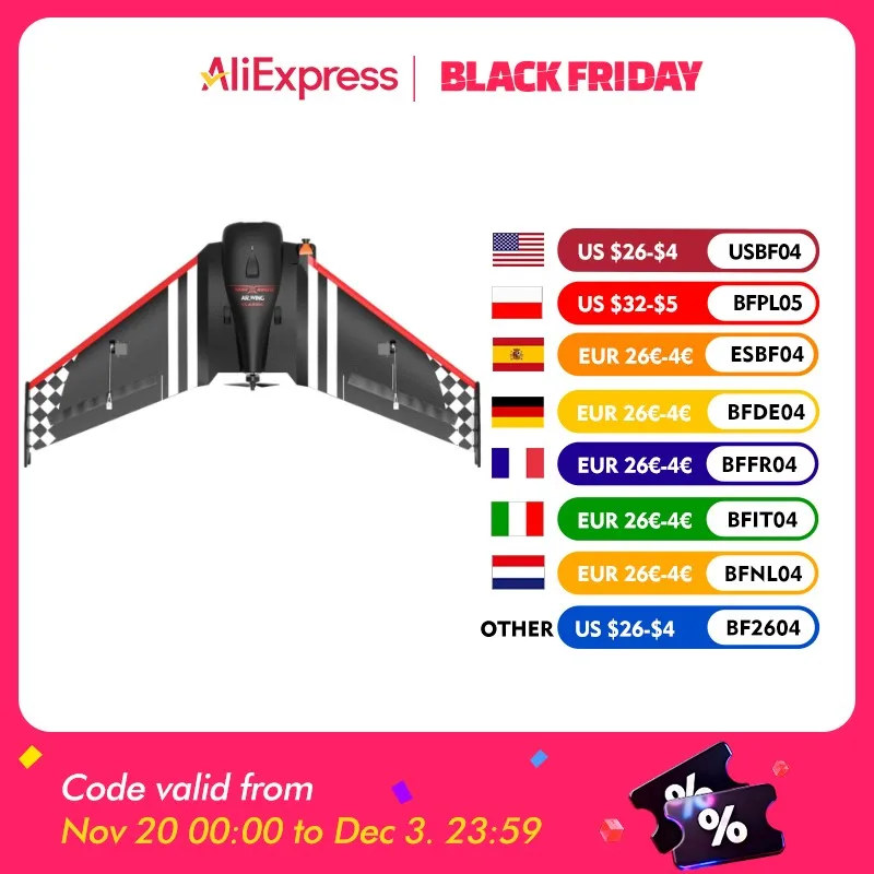 

Sonicmodell AR WING CLASSIC Размах крыльев 900 мм EPP FPV Flying Wing Радиоуправляемый самолет в разобранном виде PNP