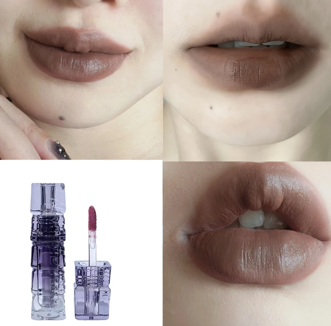 Russet Lipstick Matte Velvet Nude Dark Brown Lip Glaze Smooth Texture Coffee Chocolate Liptint