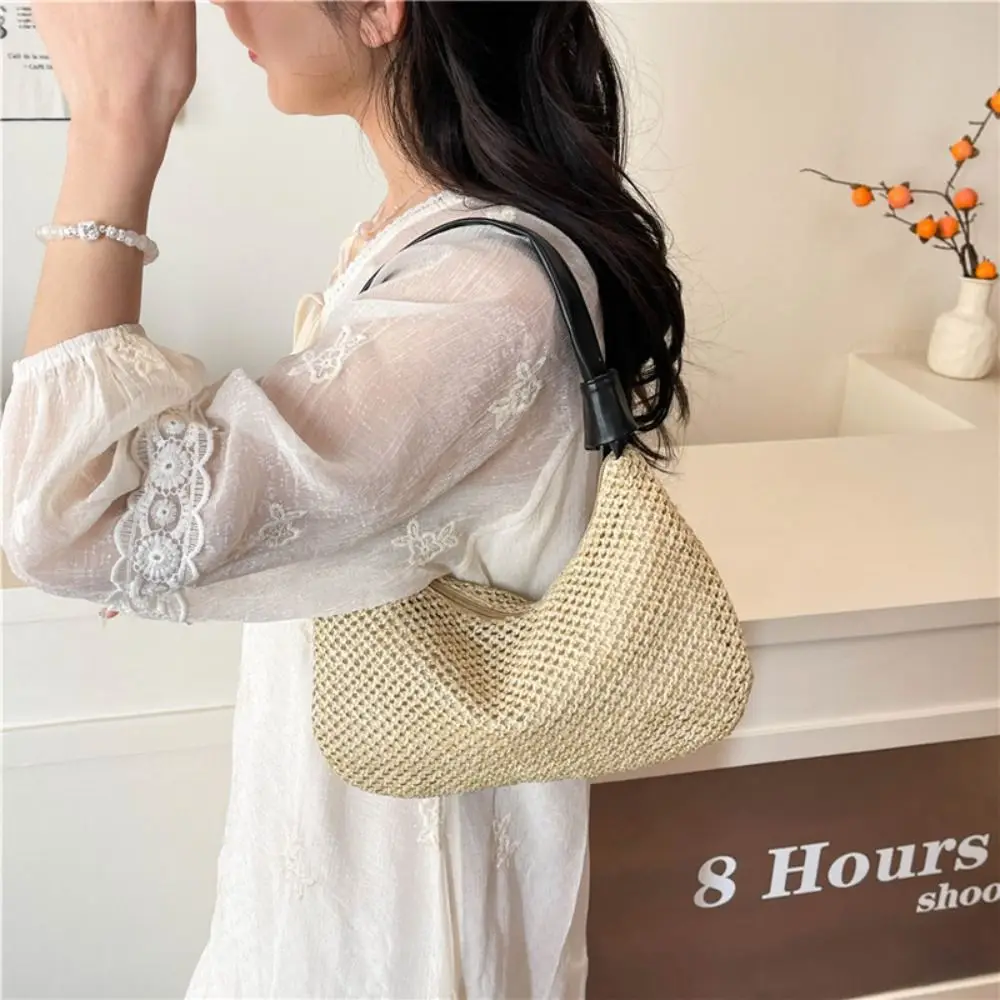 أنيقة الصيف نسج القش حقيبة جديدة بوهو القش حقيبة كتف الترفيه عارضة حقيبة يد الشاطئ للفتيات