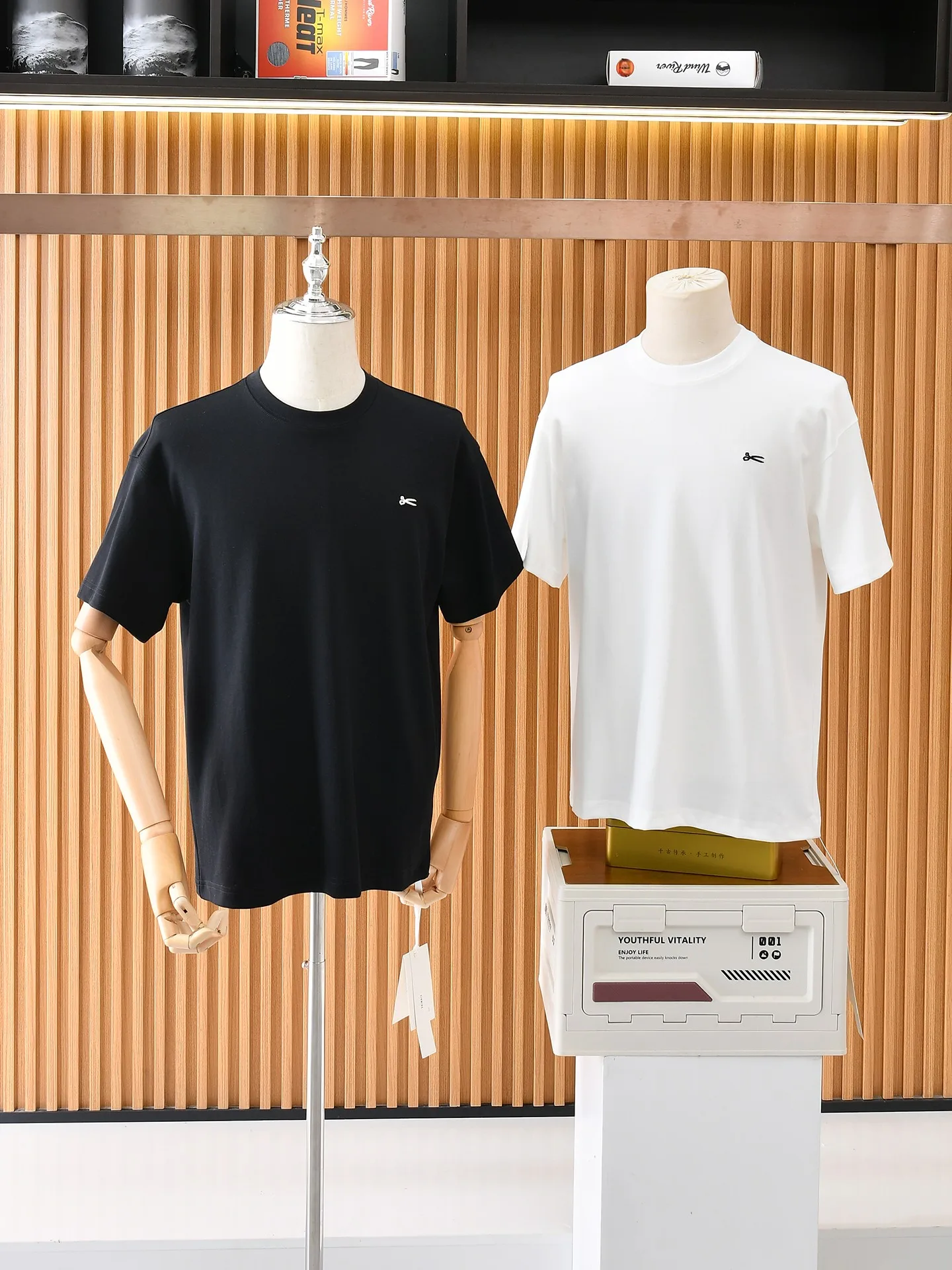 Loose Fit round Neck Short Sleeve T-Shirt Embroidered Long Staple Cotton Blend Casual Summer Men's Clothing Breathable Youth ...