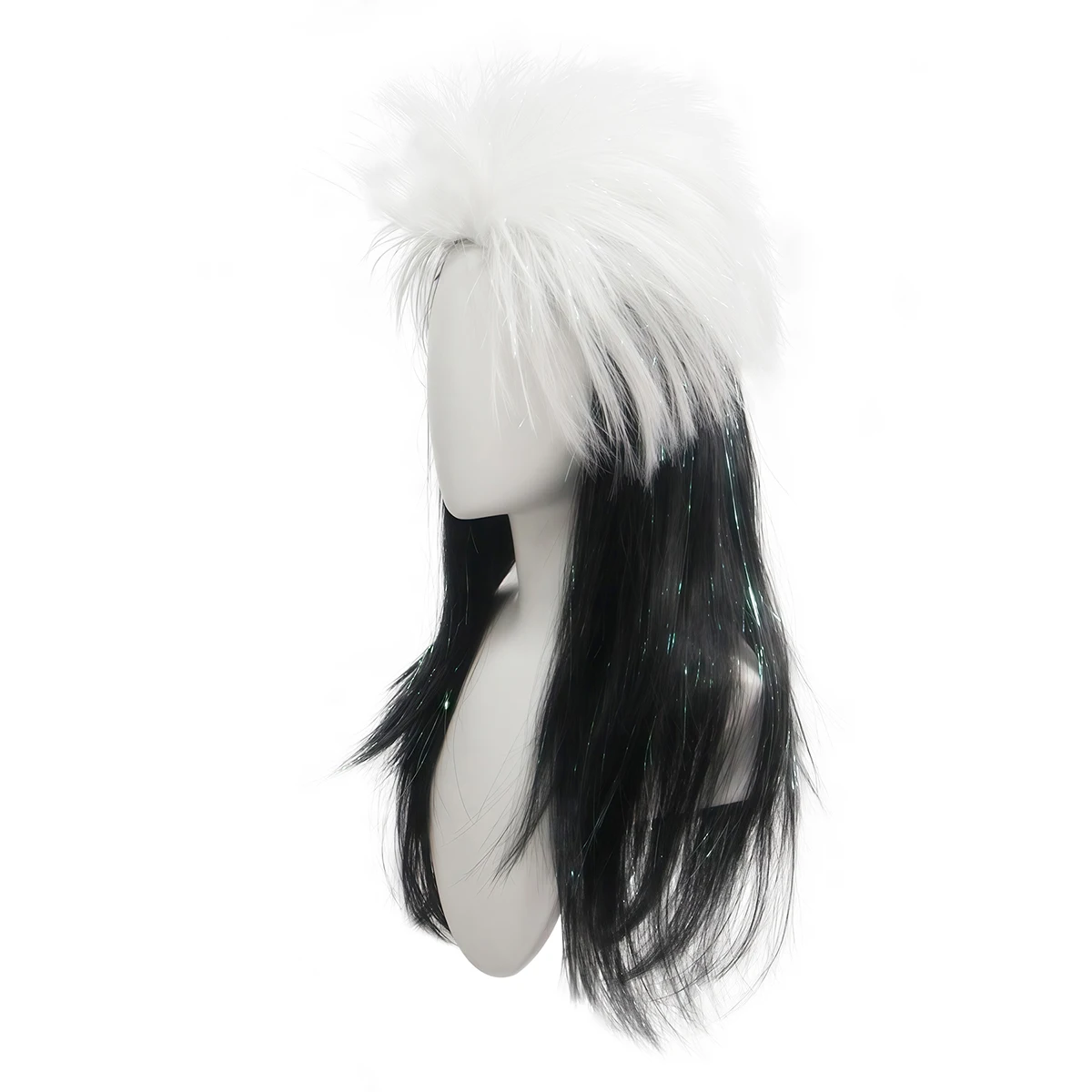 Anxin Brand Synthetic Fiber Wigs: Colorful Afro Long Hair Shawl Style, with Fluffy Strands, Comfortable to Wear, Suitable for Cosplay Role-Playing, Easily Create a Eye-Catching Look, a Fashionable and Trendy Item