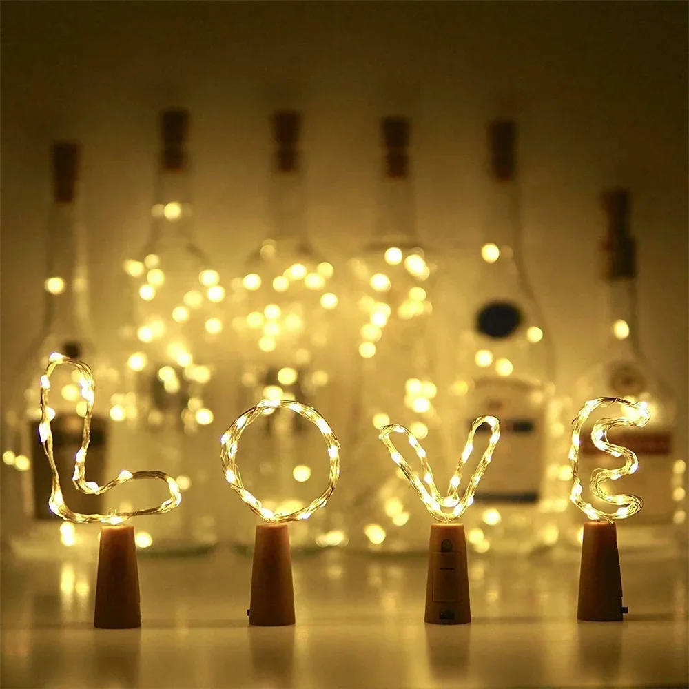 

Solar Bottle Lights Battery-Operated Garlands Outdoor Waterproof Copper Wire Bottle Stopper Shaped LED Light Party Decoration