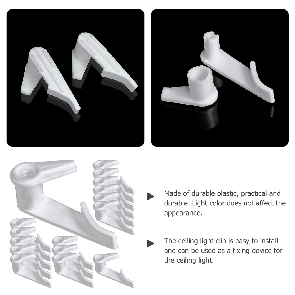 

100pcs Led Ceiling Light Clips Plastic Lamp Fixing Buckles Durable Lampshade Holders Kitchen Bedroom Bathroom Closet Stairway