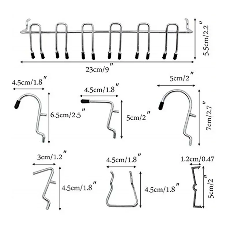 Metal Pegboard Ganchos Variedade Kit, Peg Hook, Armazenamento, Aplicações de Suspensão, Garagem, Oficina, Cozinha, 81Pcs