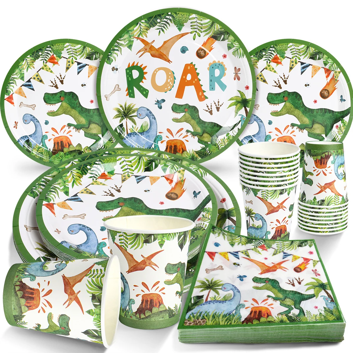 Dinosaur Cupcake Stand Birthday Party Decoration Kids Boy Girl Dino Wedding Birthday Party Supplies Favors Baby Shower Decor
