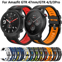 22mm Strap For Huami Amazfit GTR 47mm Silicone Watch Band For Xiaomi Amazfit GTR 4 3 GTR4 GTR3 Pro 2 Smartwatch Bracelet Correa