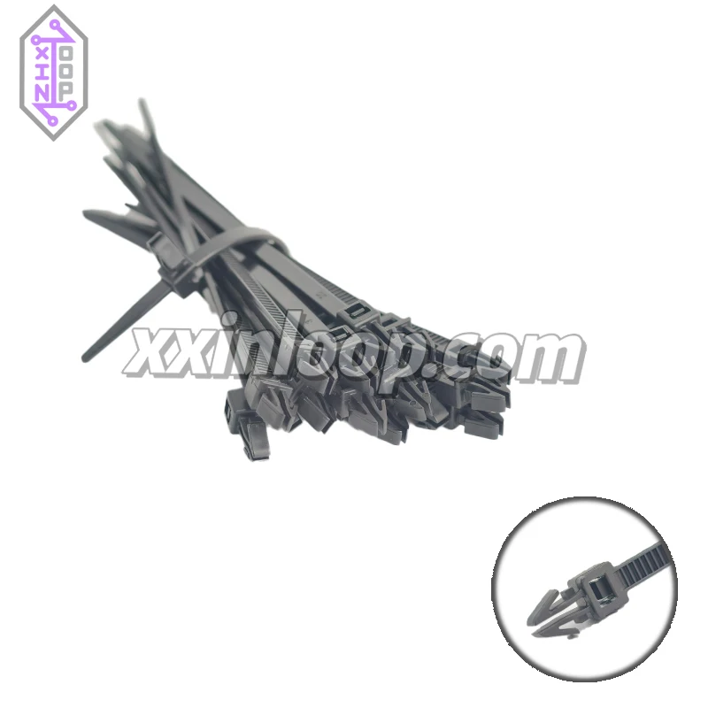 111‐85610 PA66HS Кабельная стяжка с круглым отверстием внутри зубчатая фиксирующая стяжка для наконечника стрелы 158 x 3,6 мм Комплект Ø до 32 мм Отверстие для панели