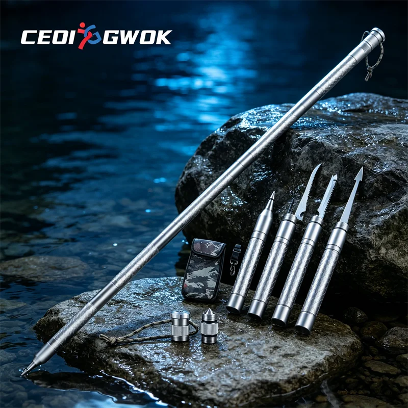 CEOI GWOK High Quality Trekking Poles Adjustable Height Anti-Slip Walking Sticks Hiking Camping Multi-functional Hiking Poles