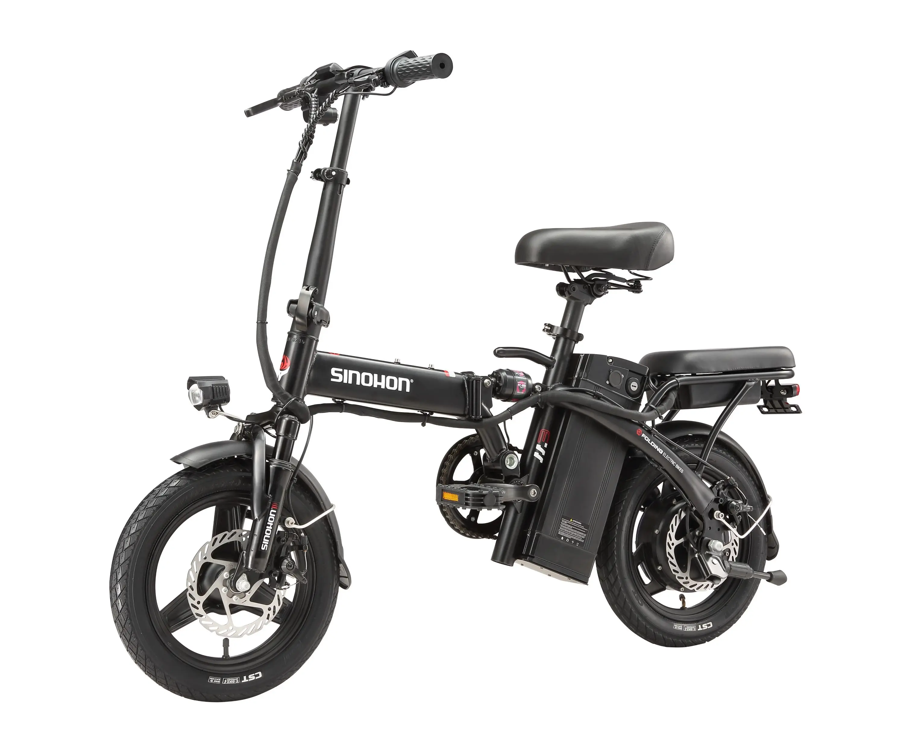 Image of E-Bike SINOHON M3 500W Motor 36V10.4Ah Akku Elektrofahrrad 14-Zoll-Fat-Reifen Tragbares Stadtpendler-Reise-Klapp-E-Bike