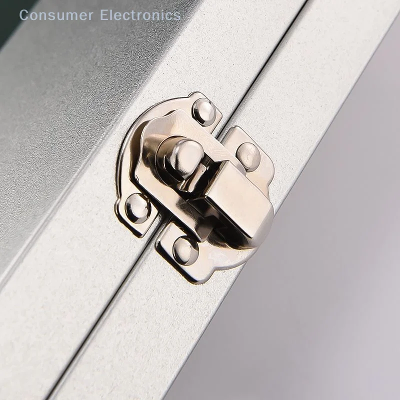 New Rectangle Metal Storage Box Silver Iron Metal Buckles Box Flip Cover With Lock Empty Hinged Box Solid Water Colour Box