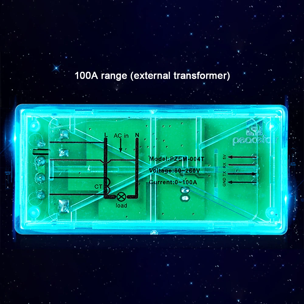 AC Digital Multifunction Meter Watt Power Volt Amp TTL Current Test Module PZEM-004T With Coil 0-100A 80-260V AC For Arduino