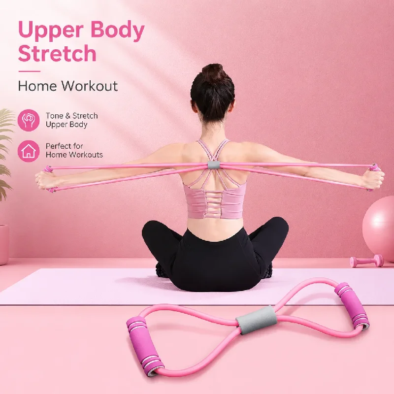 10pcs Resistance Bands with Fo - Yoga Fitness At Home ulasan dan harga