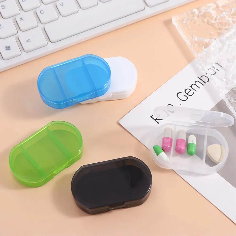 

Three Compartments Mini Pill Box Moisture-proof Portable Small Medicine Box Daily Transparent Travel Medicine Organizer