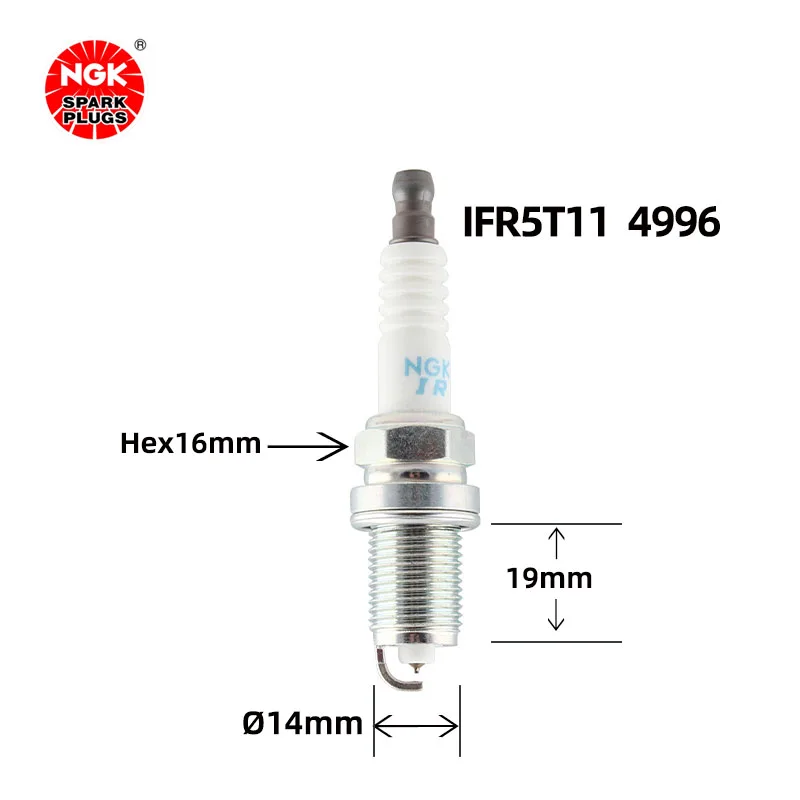 NGK Iridium Platinum Spark Plug IFR5T11 4996 is suitable for G6 speed sharp RAV4 Vios Camry（4PCS)