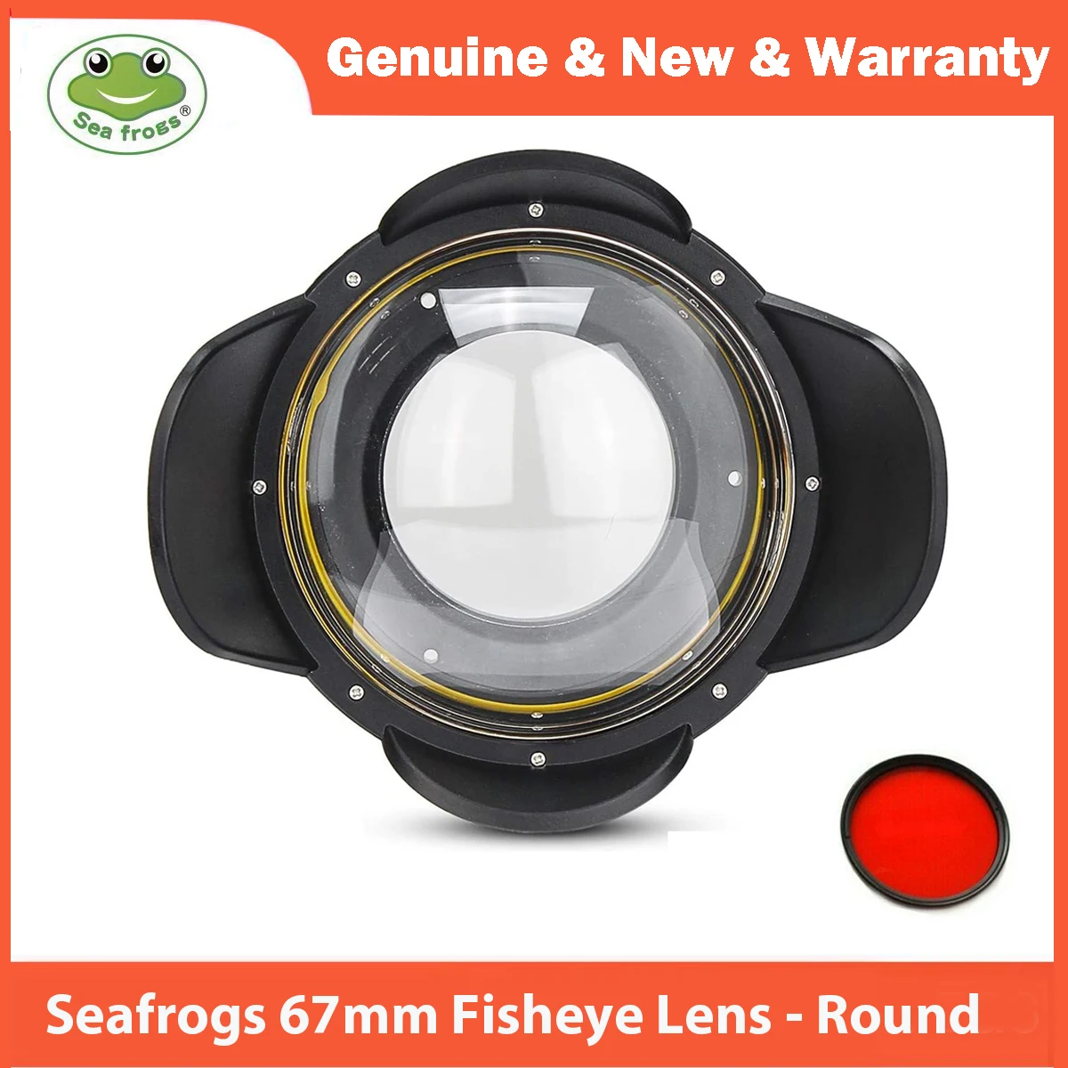 Seafrogs Fisheye Wide Angle Lens Dome Port Shade Cover for Camera Diving Housing (Round), Pressure Resistant is up to 60m/ 197ft