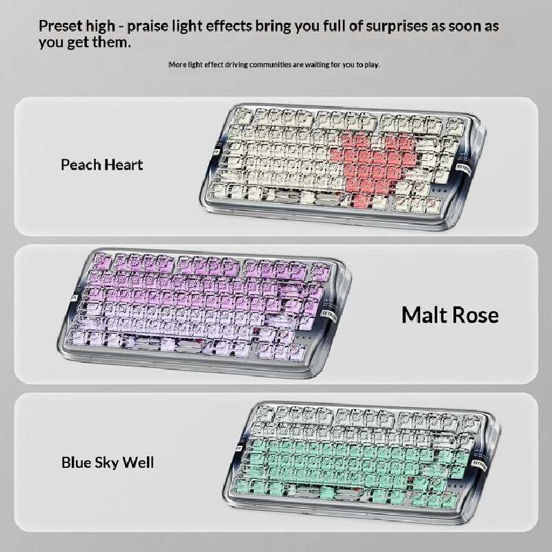 Coolkiller CK75SE Wireless Keyboard Transparent Jelly Case Three-Mode Customization Hot-Swappable RGB Lighting Saipengbok