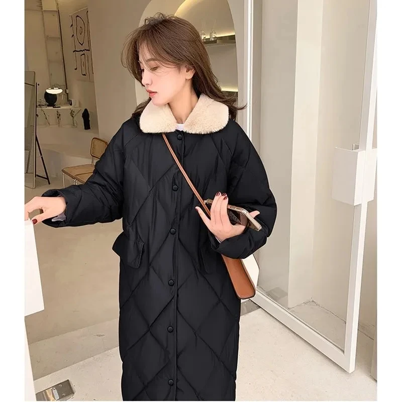 Autumn Winter Cotton Coats Women\'s Down Parkas Jacket 2023 New Korean Thin Warm Down Cotton Parka Coat Female Padded Overcoat