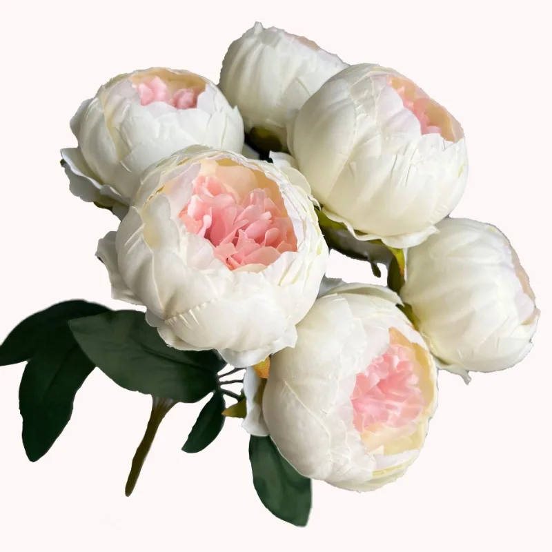 

Artificial Flower European Style 5-Head Peony Bouquet Flower Arrangement Bridal Bouquet Wedding Arrangement Home Interior Decora