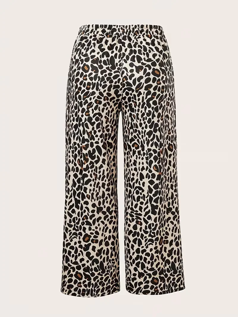 2026 Unisex Sommer Schnelltrocknende Weite Hose mit Leopardenmuster, Weißem Seitenstreifen und Elastischem Bund, Hip-Hop-Sport-Streetwear – Detail 9