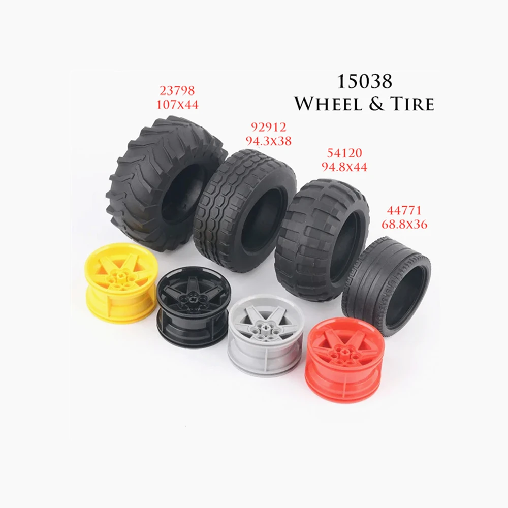 

4Pcs/lot 15038 High-Tech Tire Wheel Hub Car Truck 23798 54120 44771 Building Blocks DIY Bricks Compatible Parts Kid Toys