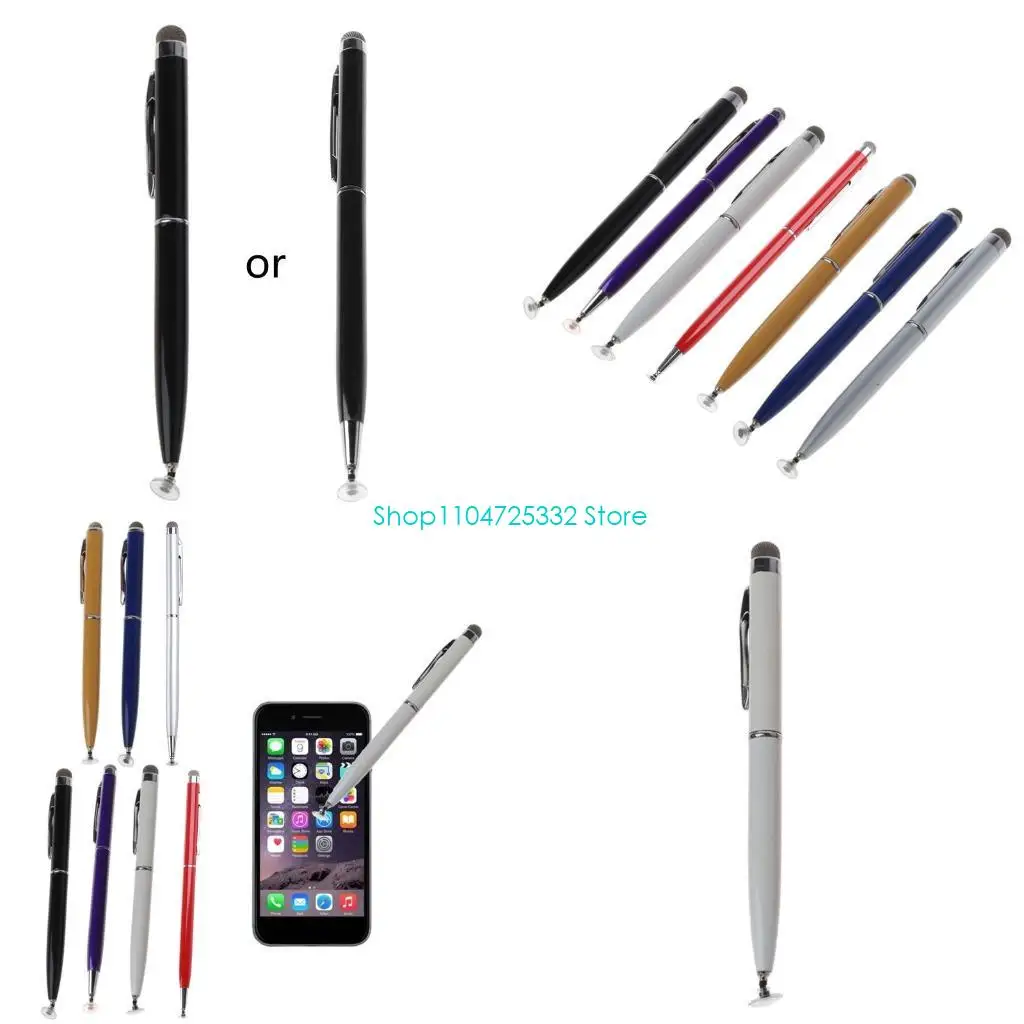 

P5EA Универсальный 2 в 1 мини-стилус из микроволокна с металлическим наконечником, емкостный стилус для экрана, стилус для ручки