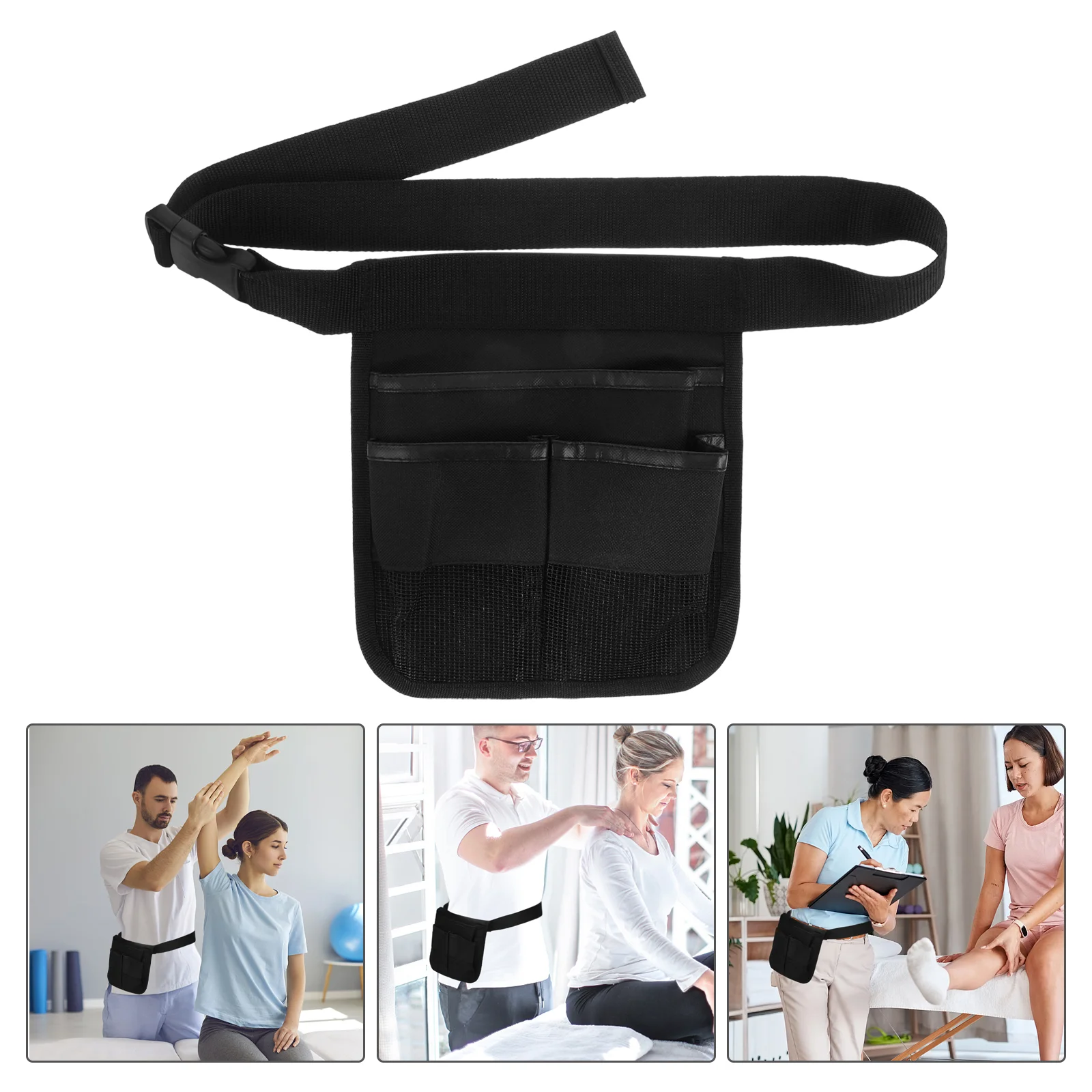 Bottle Essential Oil Storage Bag Waist Pouch Massage Protective Case Holder Black