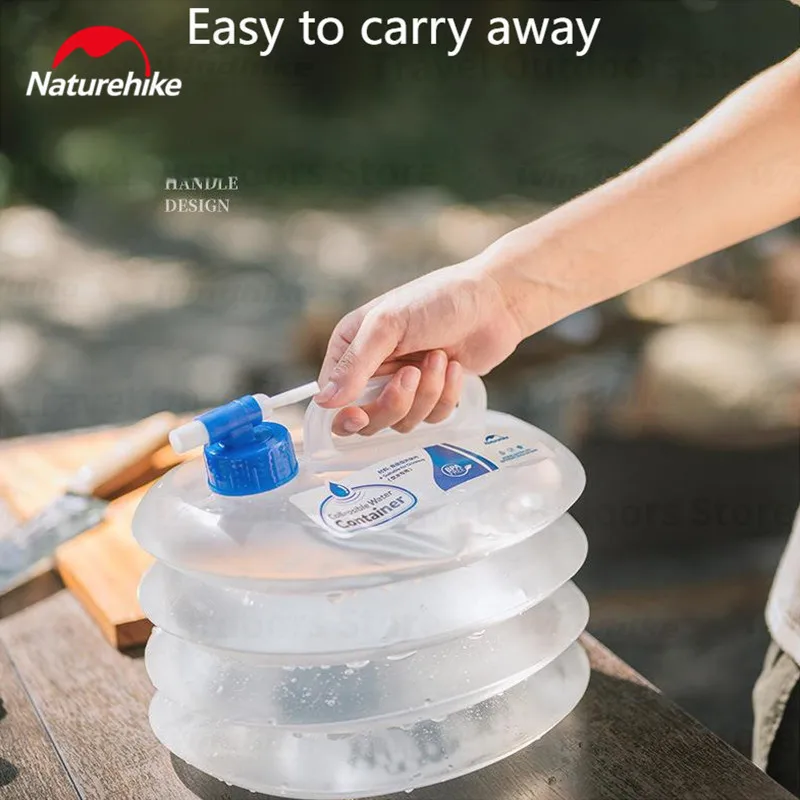Naturehike Outdoor Folding Water Bottle Bucket 5L/10L/15L Camping Hiking Water Bottle With Handle Hiking Storage Tank Portable
