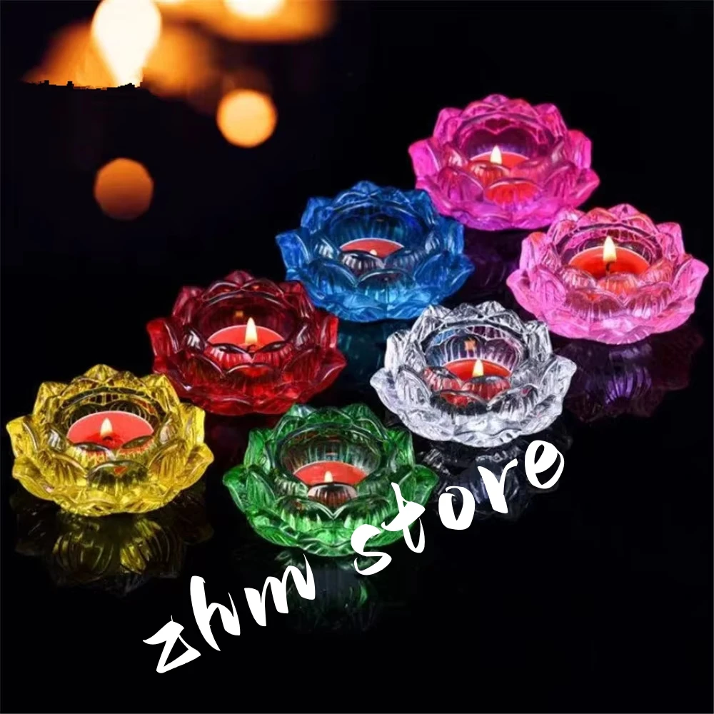 

Buddhist Hall Ghee Candlestick Holder,Multicolor Flower Shape Tibetan Altars Glass Candle Oil Lamp,Candle Cup,Buddhist Item