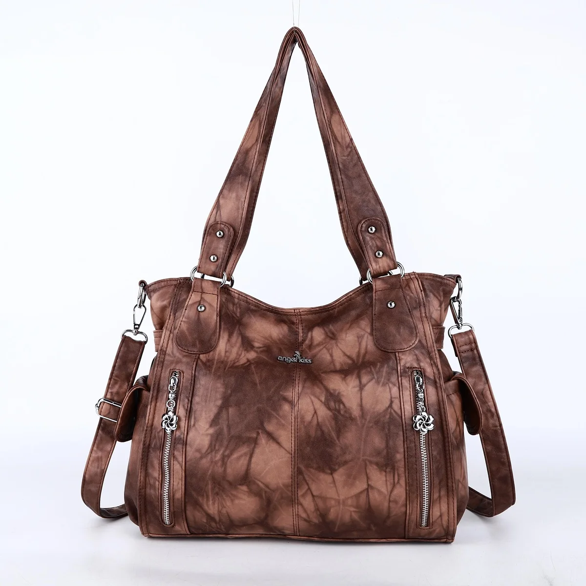 

Women Handbag Vintage Shoulder Bag Top-handle Handbag Large Satchel Soft Tote Bag PU Leather Crossbody Bags Purse