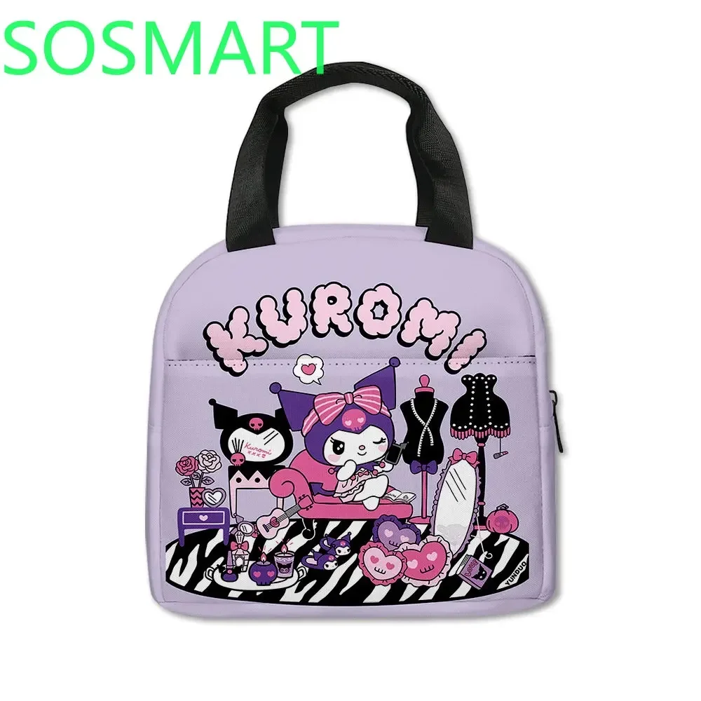 Bolsa de Picnic con impresión 3D Kuromi, bolsa de hielo portátil para estudiantes de escuela primaria, bolsa de almuerzo para niños, nuevo producto